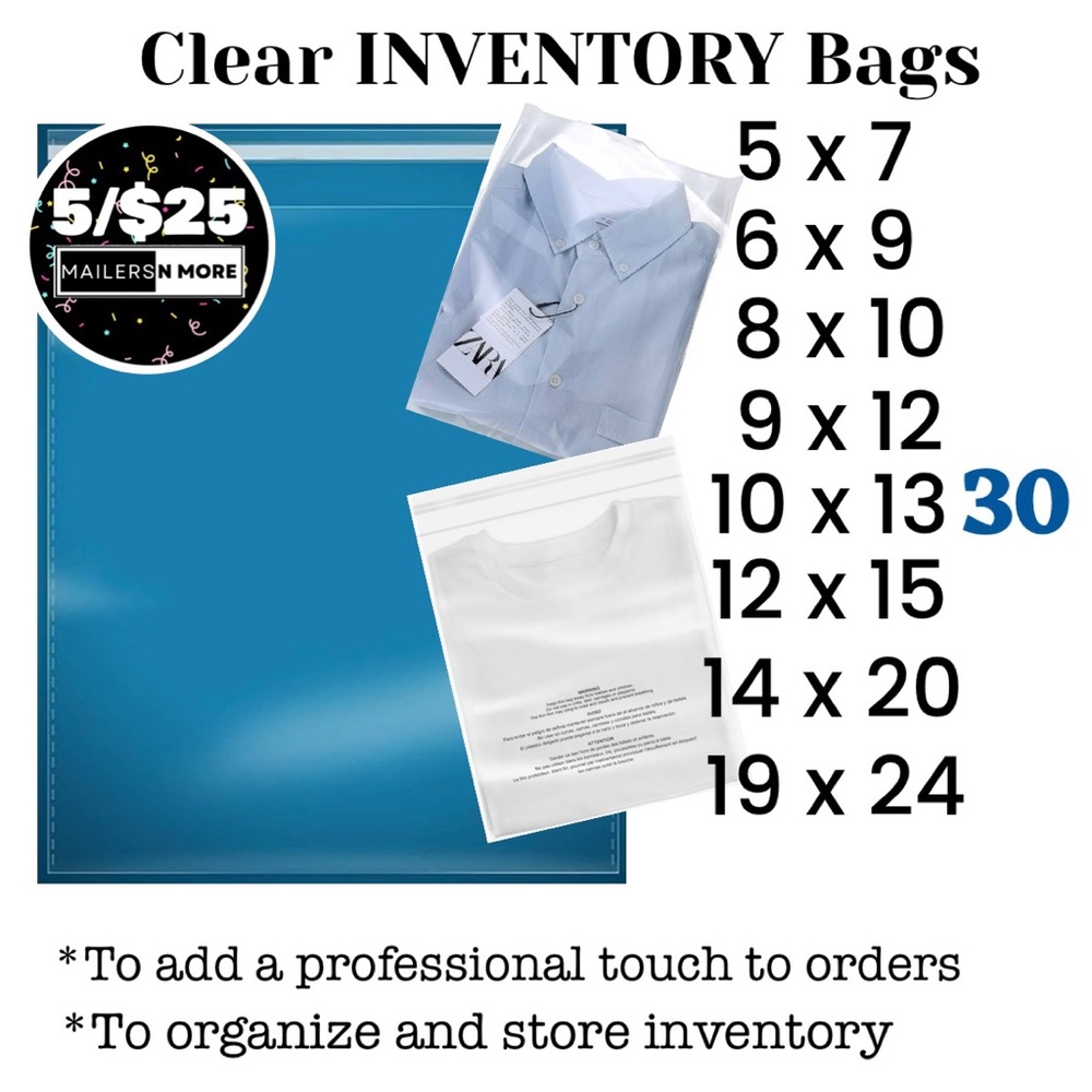 🇺🇸10x13 Clear Bags Self Seal Bags Merchandise Bags Storage Bags